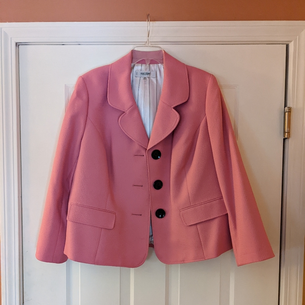bubble gum pink suit jacket